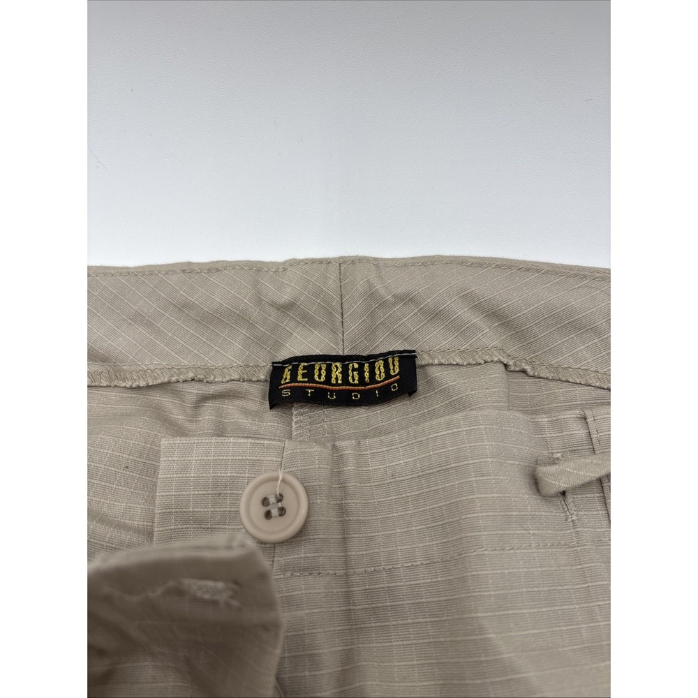 Georgiou Studio Canvas Pants Button Women's Zipper‎ Fly Pull Tie Tied Pant Ankle - Picture 9 of 16
